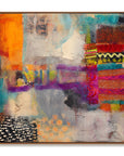 Multicolor Artextured Vibrant Mosaic Dreams | Abstract Textured Mixed-Media Painting - Artwallpainting