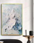 Multicolor Ascent Textured Mountain Climbing Oil Painting Wall Art - Artwallpainting