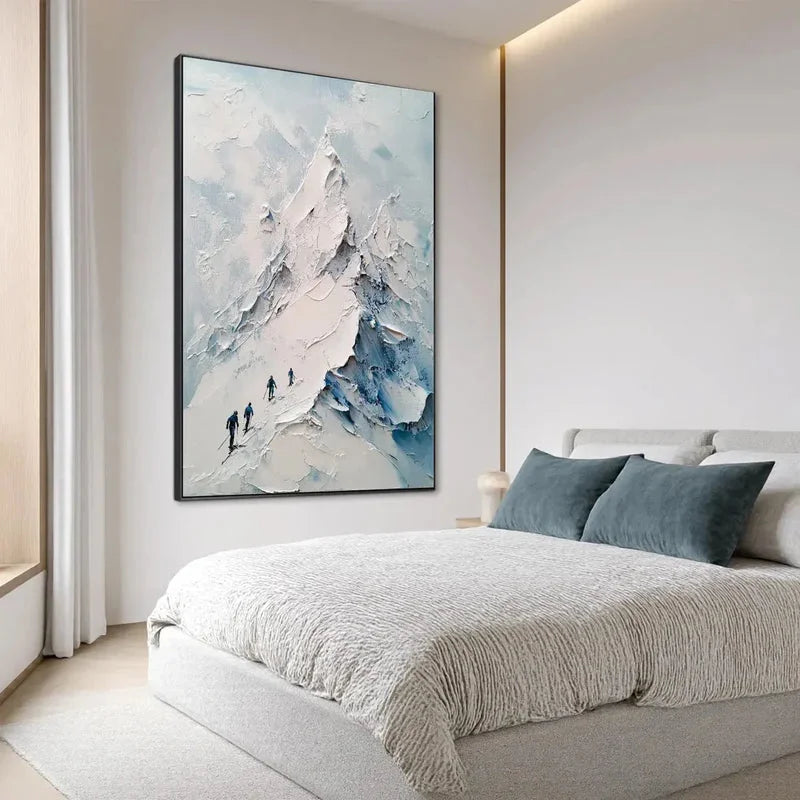 Multicolor Ascent Textured Mountain Climbing Oil Painting Wall Art - Artwallpainting