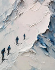 Multicolor Ascent Textured Mountain Climbing Oil Painting Wall Art - Artwallpainting