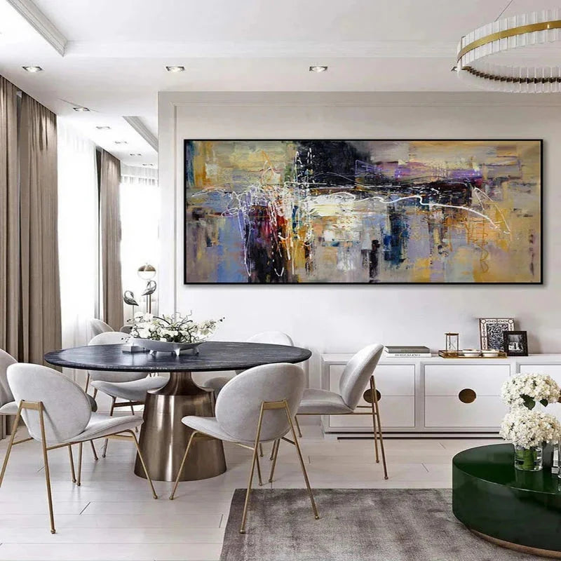 Multicolor Asymmetrical Reflection-Abstract Color Symphony Texture Oil Painting Wall Art - Artwallpainting