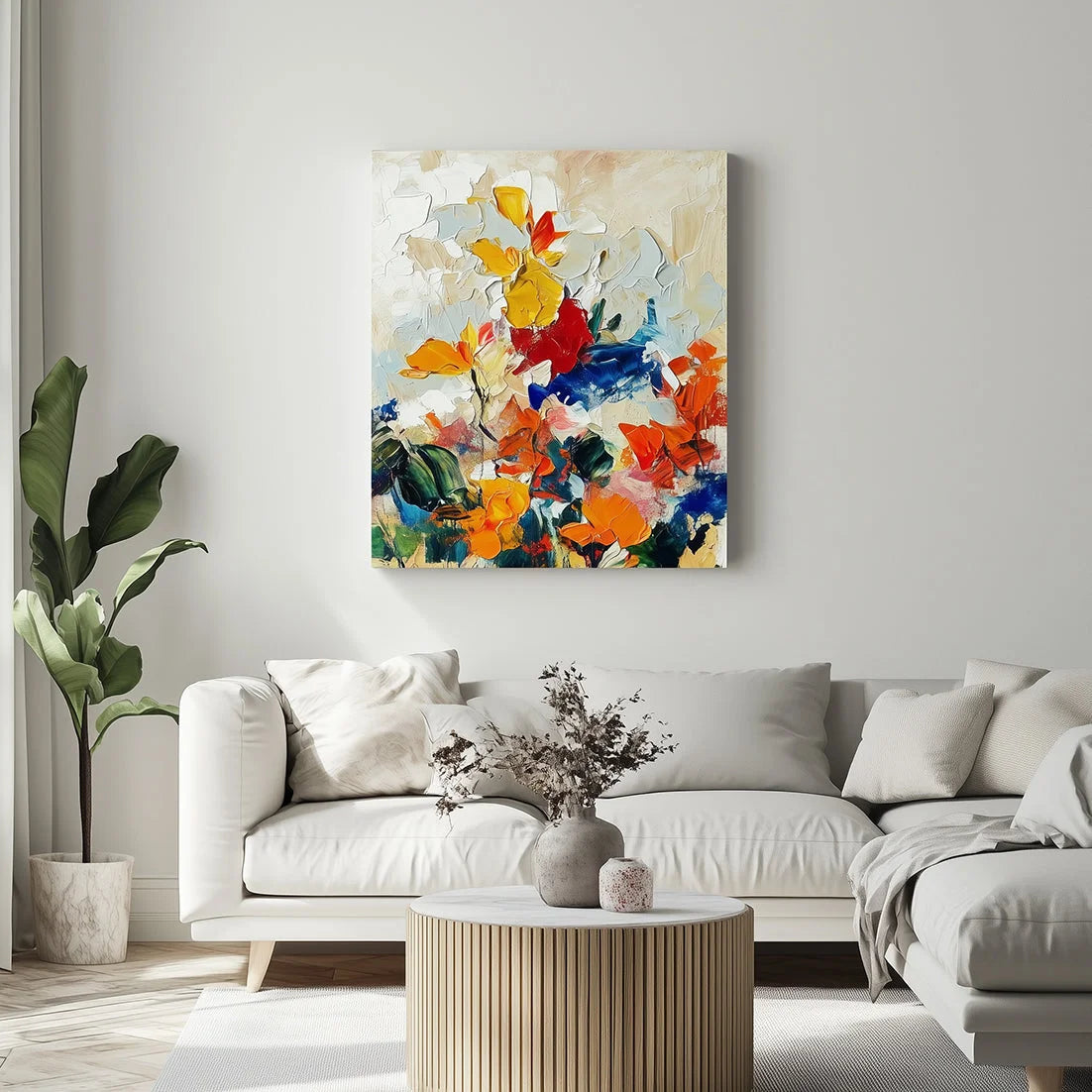 Multicolor Autumn Symphony Floral Canvas - Artwallpainting