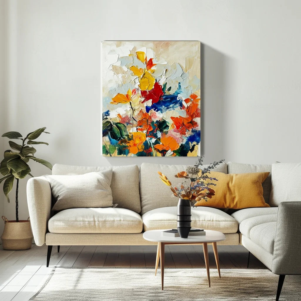 Multicolor Autumn Symphony Floral Canvas - Artwallpainting