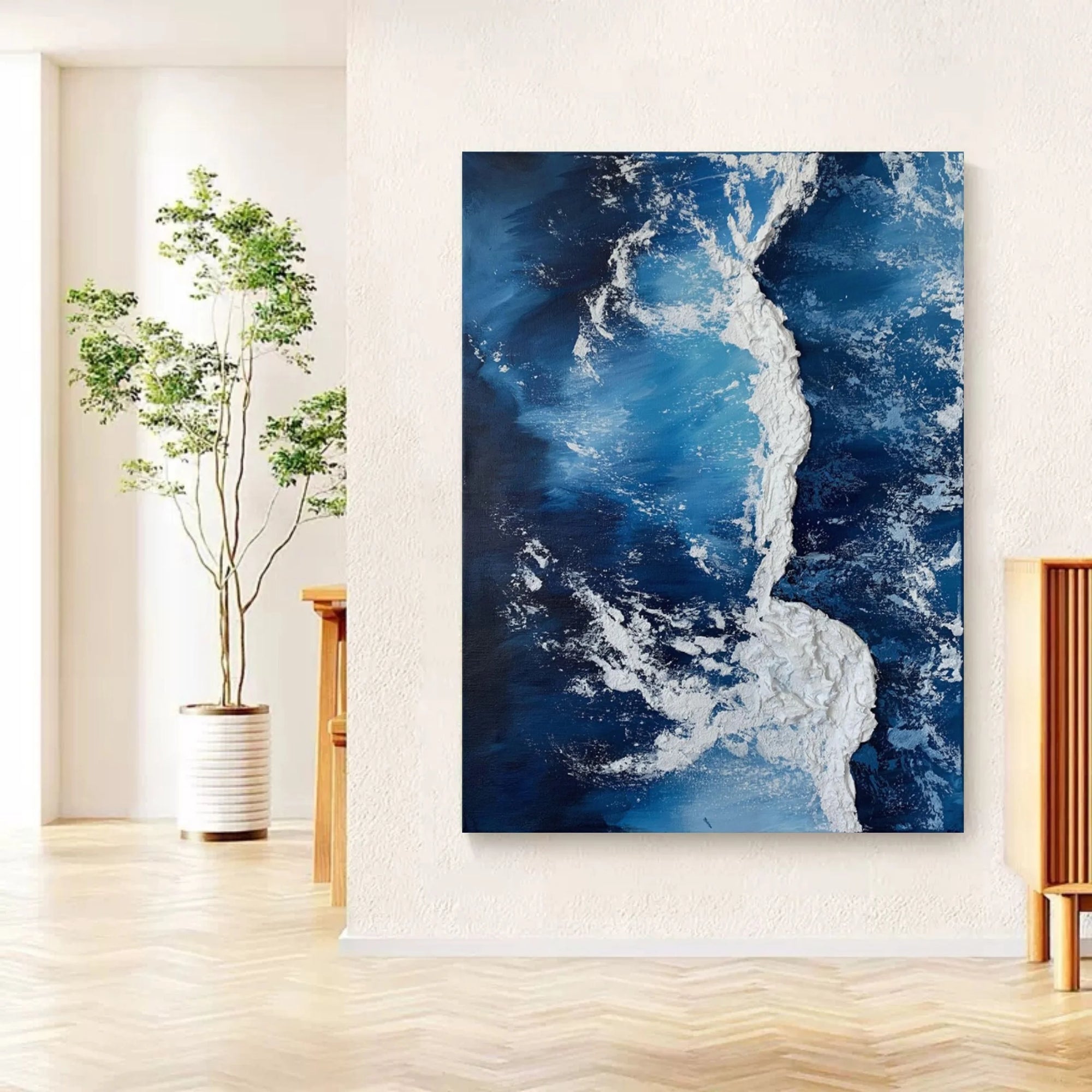Multicolor Azure Cascade Symphony Canvas Painting For Home Decoration - Artwallpainting