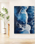 Multicolor Azure Cascade Symphony Canvas Painting For Home Decoration - Artwallpainting