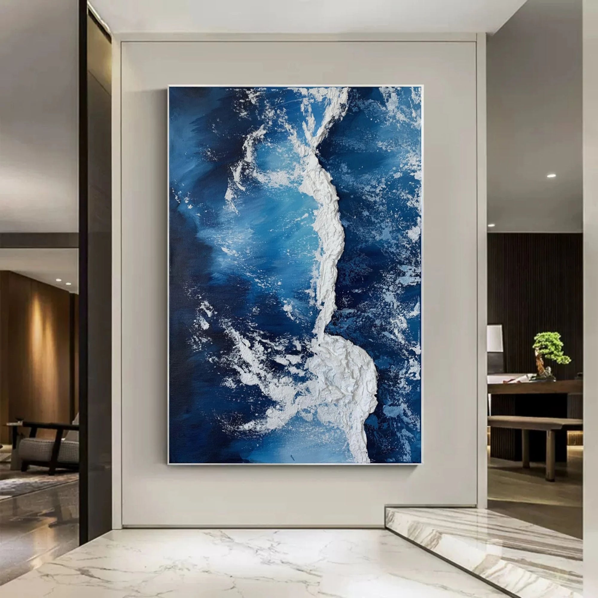 Multicolor Azure Cascade Symphony Canvas Painting For Home Decoration - Artwallpainting