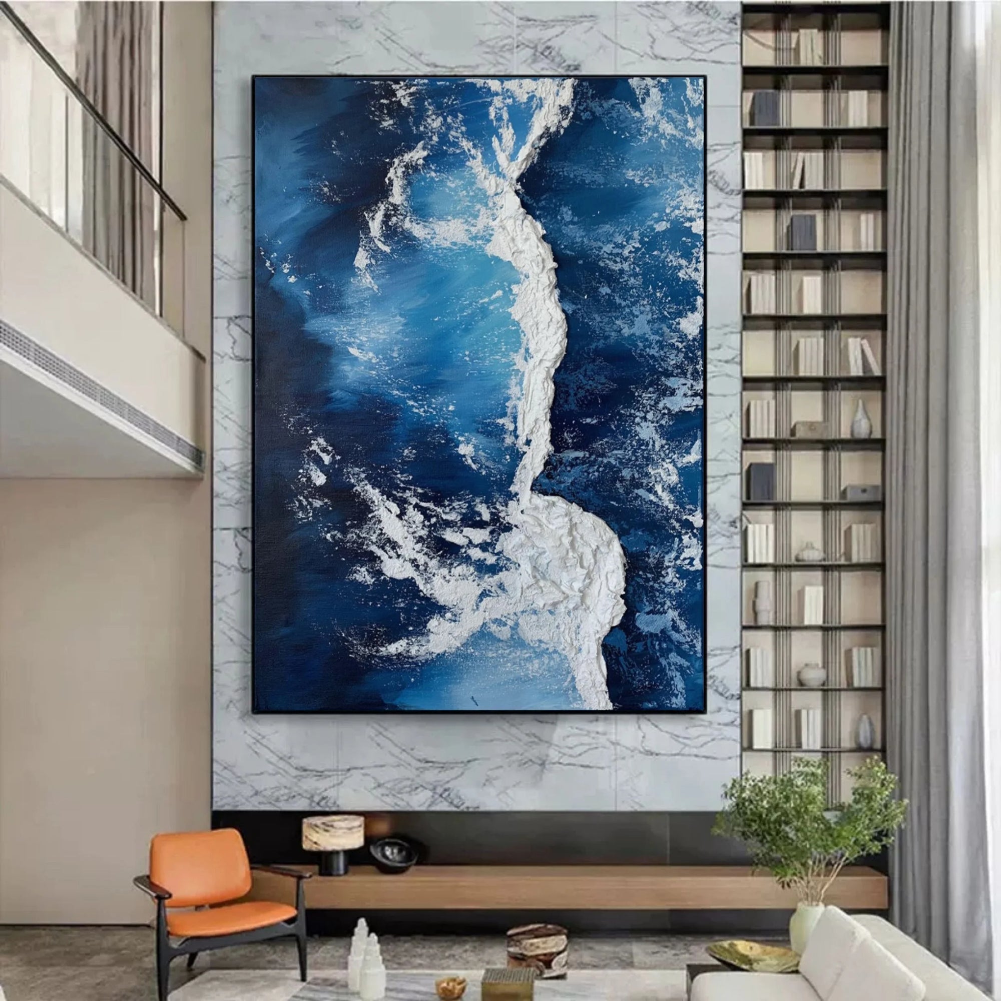Multicolor Azure Cascade Symphony Canvas Painting For Home Decoration - Artwallpainting