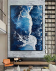 Multicolor Azure Cascade Symphony Canvas Painting For Home Decoration - Artwallpainting