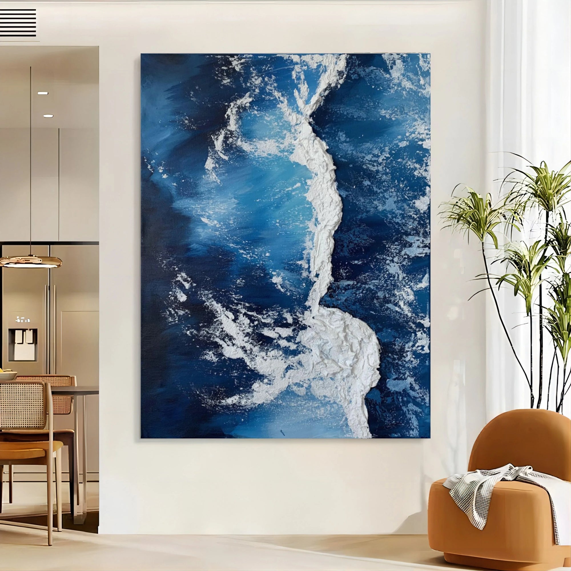 Multicolor Azure Cascade Symphony Canvas Painting For Home Decoration - Artwallpainting