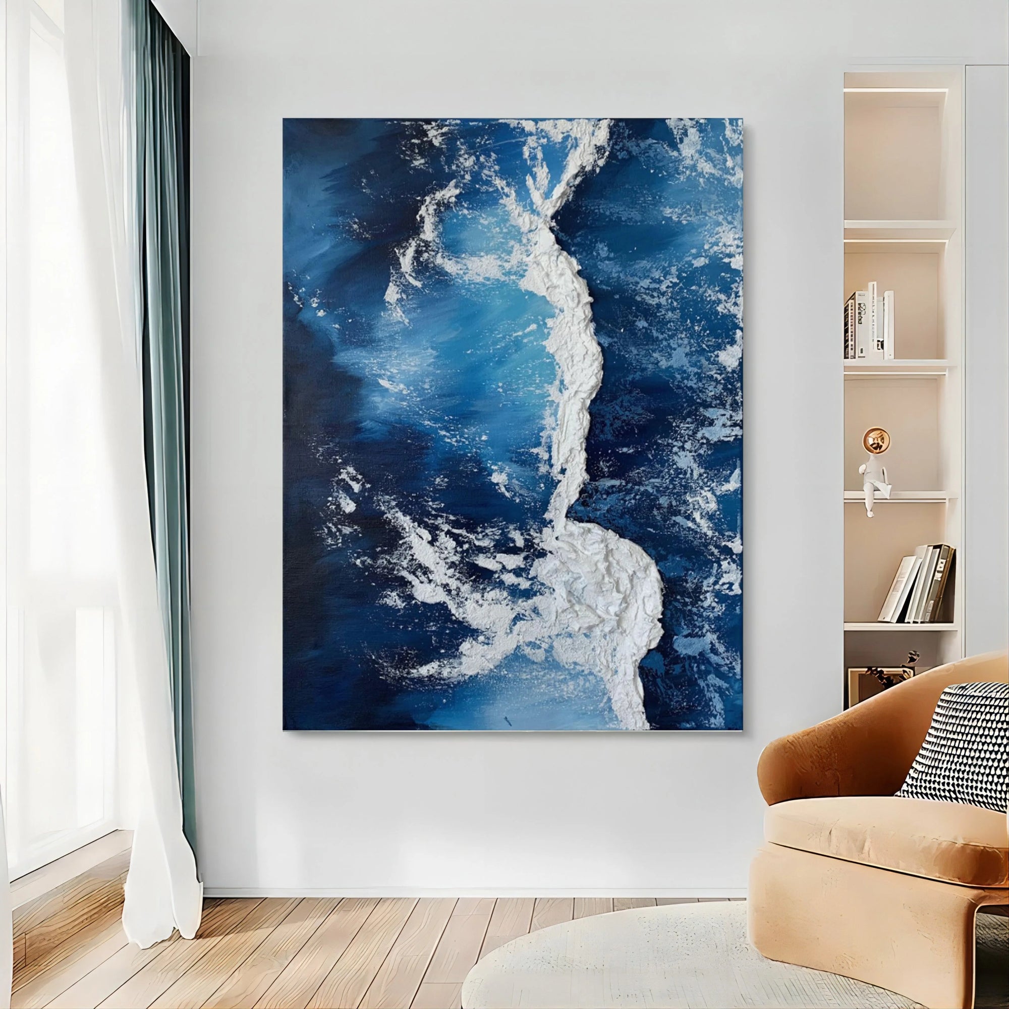 Multicolor Azure Cascade Symphony Canvas Painting For Home Decoration - Artwallpainting