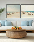 Multicolor Beach Days Seaside Duo Art - Artwallpainting