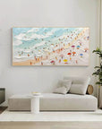 Multicolor Beachside Bliss Textured Coastal Scene Art - Artwallpainting