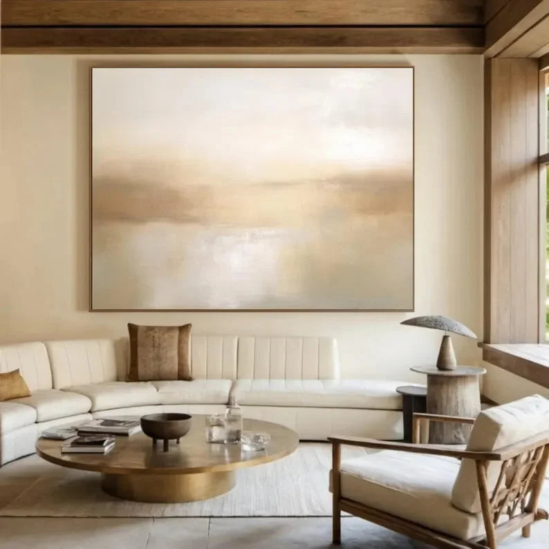 Multicolor Beige 3D Minimalist Painting On Canvas - Artwallpainting
