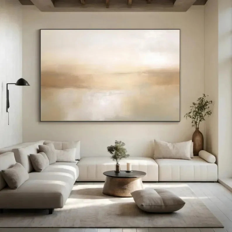 Multicolor Beige 3D Minimalist Painting On Canvas - Artwallpainting