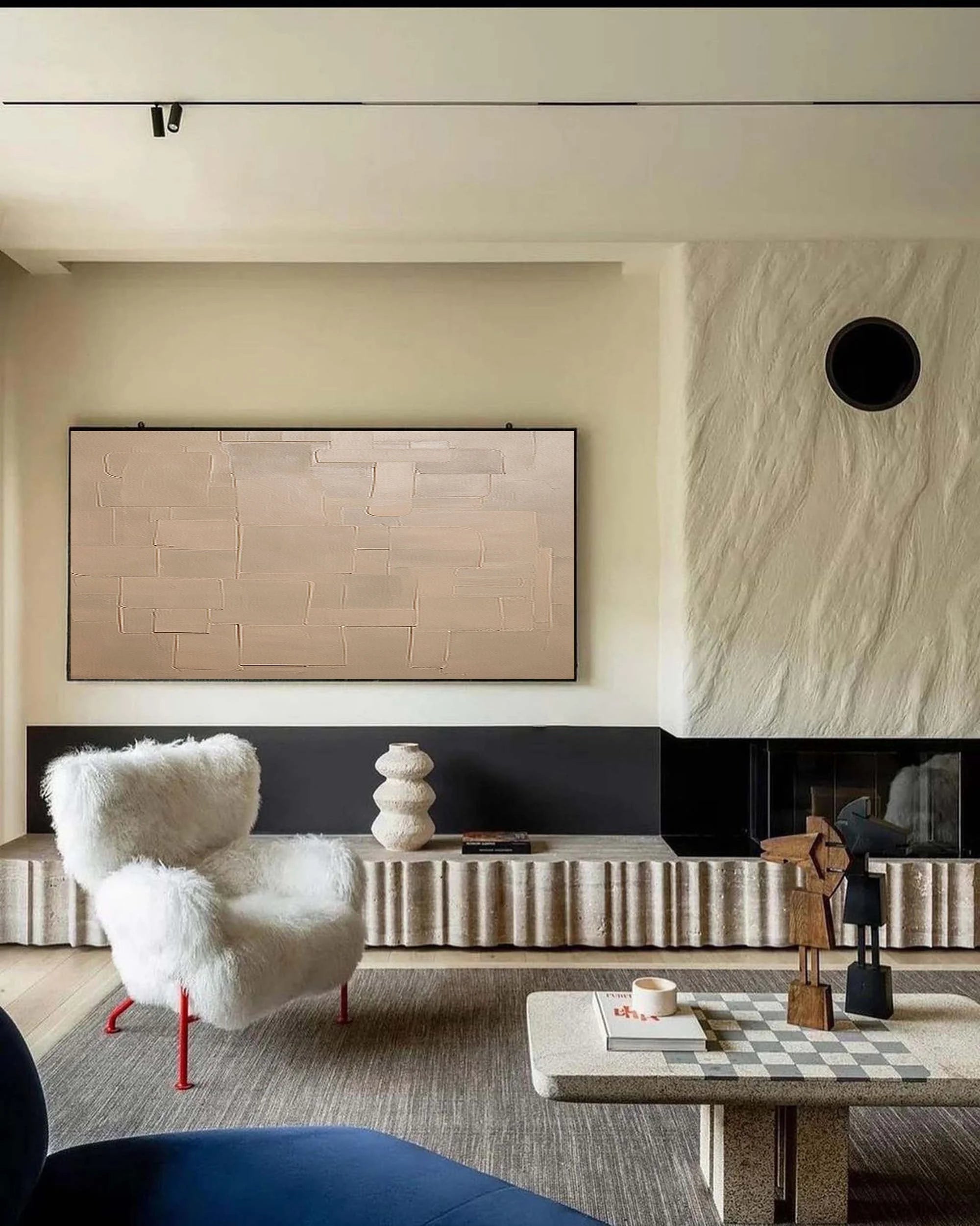 Multicolor Beige Geometry In Texture - Artwallpainting