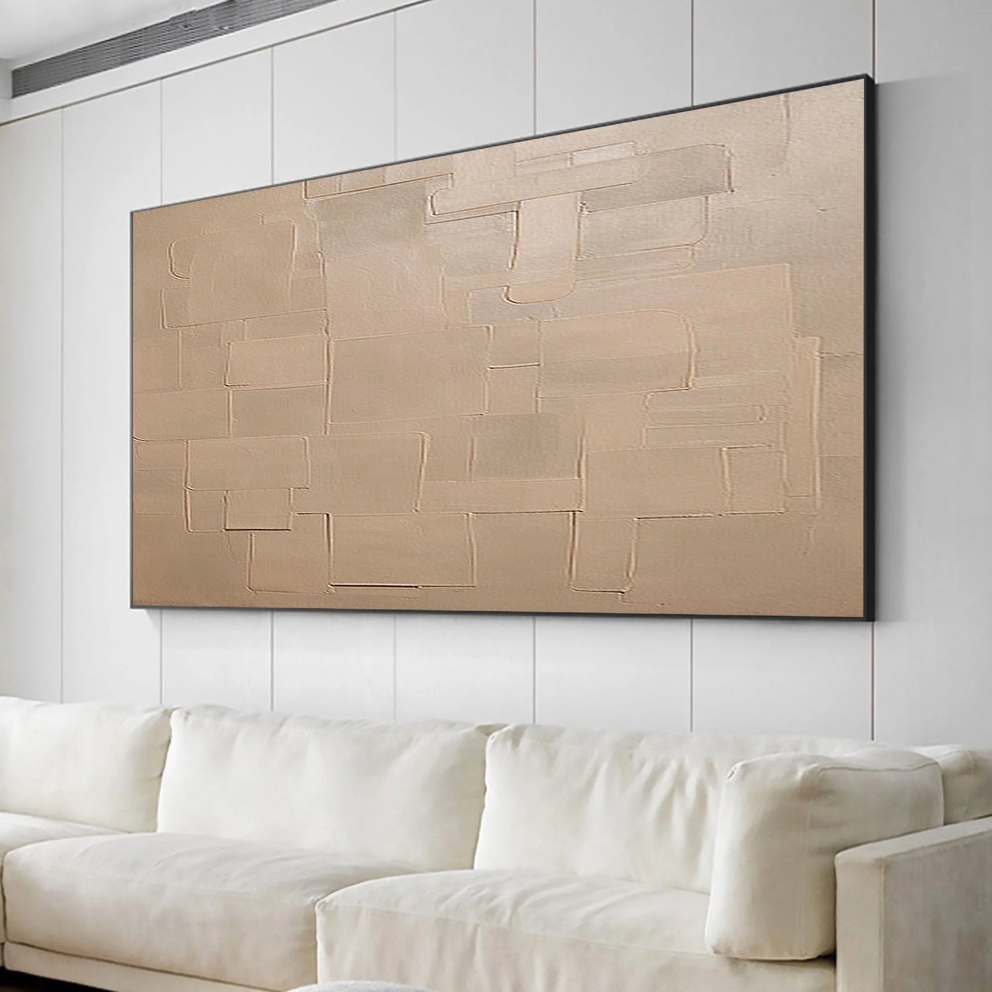 Multicolor Beige Geometry In Texture - Artwallpainting