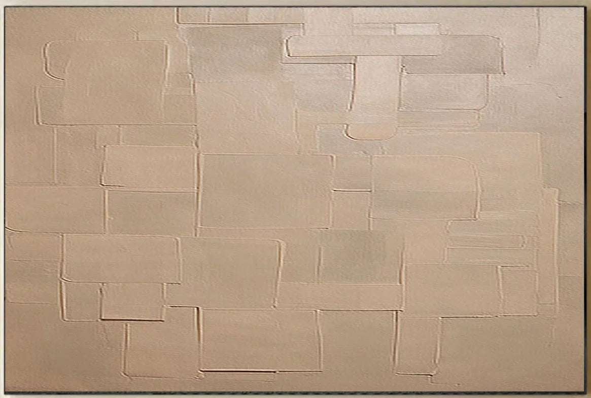 Multicolor Beige Geometry In Texture - Artwallpainting