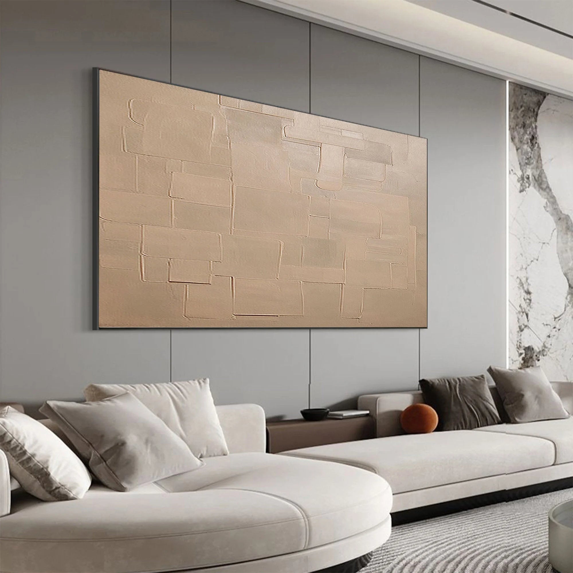 Multicolor Beige Geometry In Texture - Artwallpainting