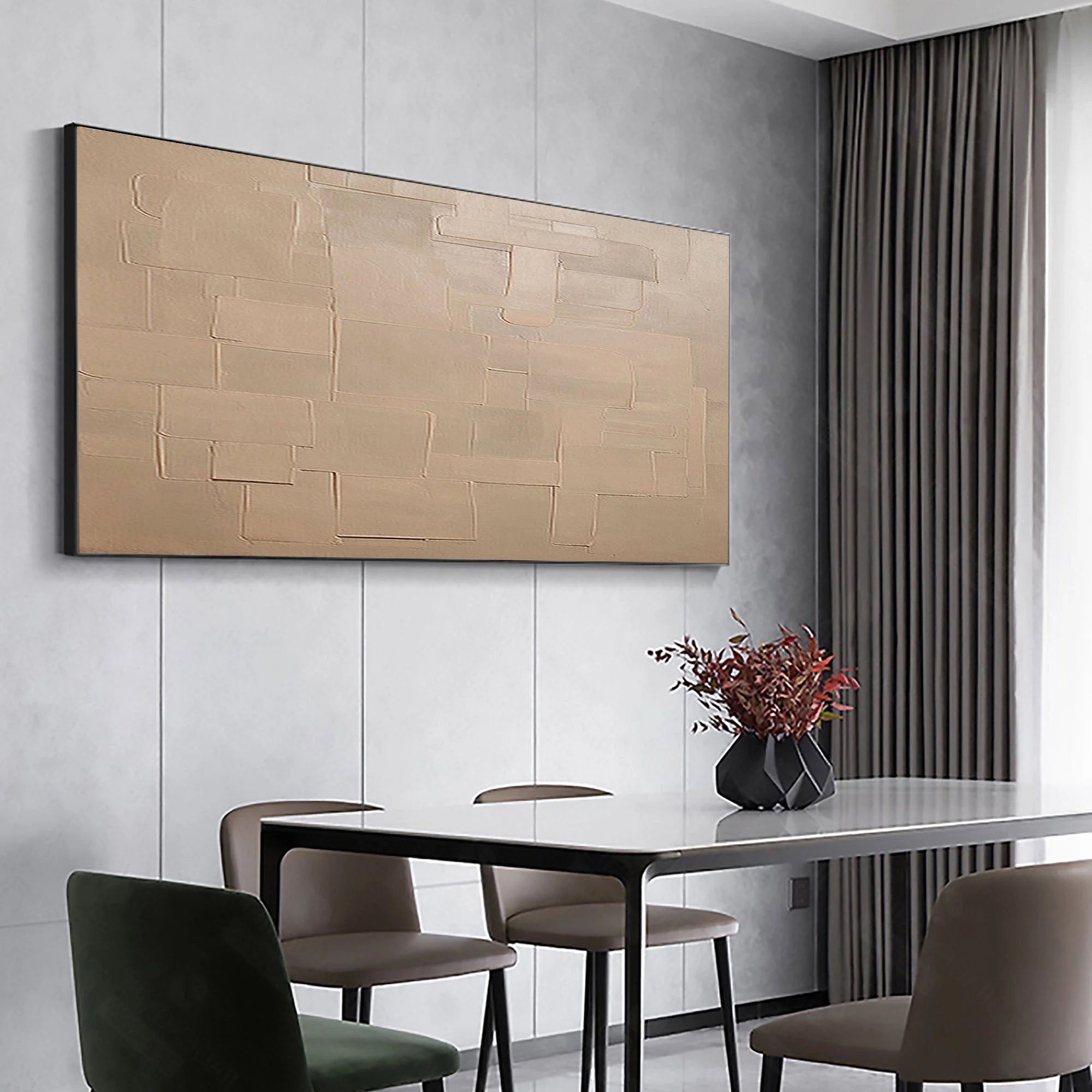 Multicolor Beige Geometry In Texture - Artwallpainting