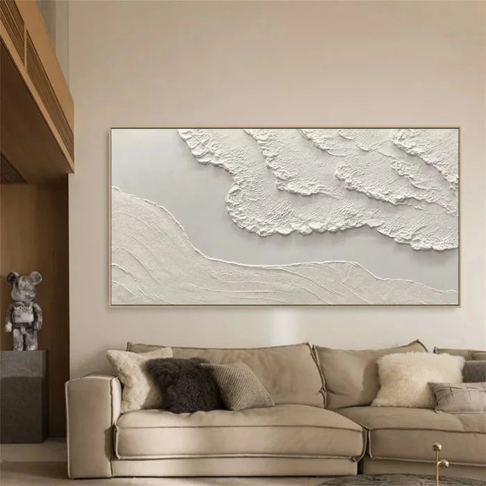 Multicolor Beige Minimalist Textured Wall Art - Artwallpainting