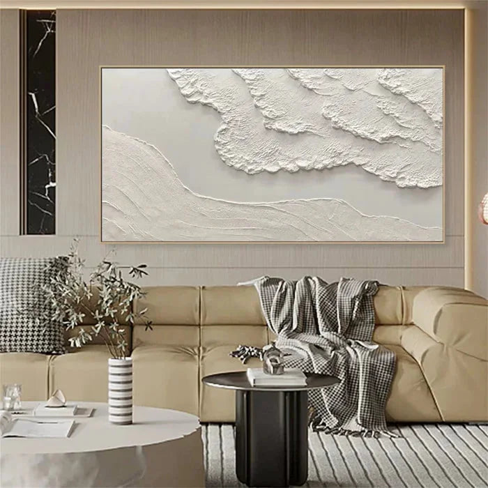 Multicolor Beige Minimalist Textured Wall Art - Artwallpainting