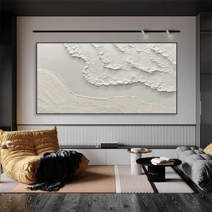 Multicolor Beige Minimalist Textured Wall Art - Artwallpainting