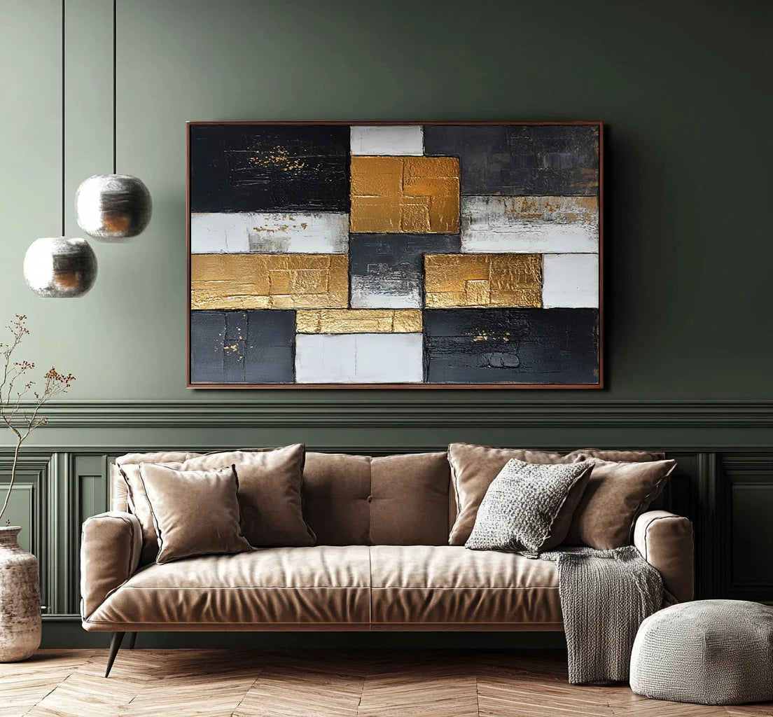 Multicolor Blocks Abstract Art Canvas Painting For Home Decoration - Artwallpainting