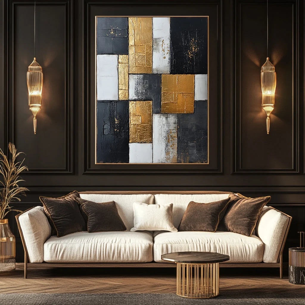Multicolor Blocks Abstract Art Canvas Painting For Home Decoration - Artwallpainting