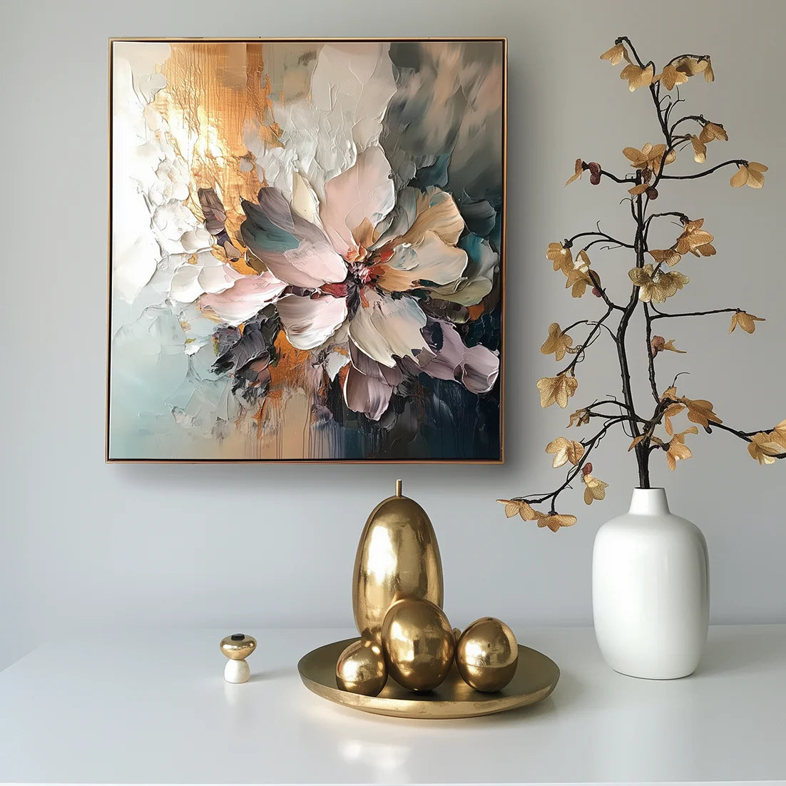 Multicolor Bloom - Impasto Textured Floral Canvas Wall Art For Living Rooms, Bedrooms - Artwallpainting