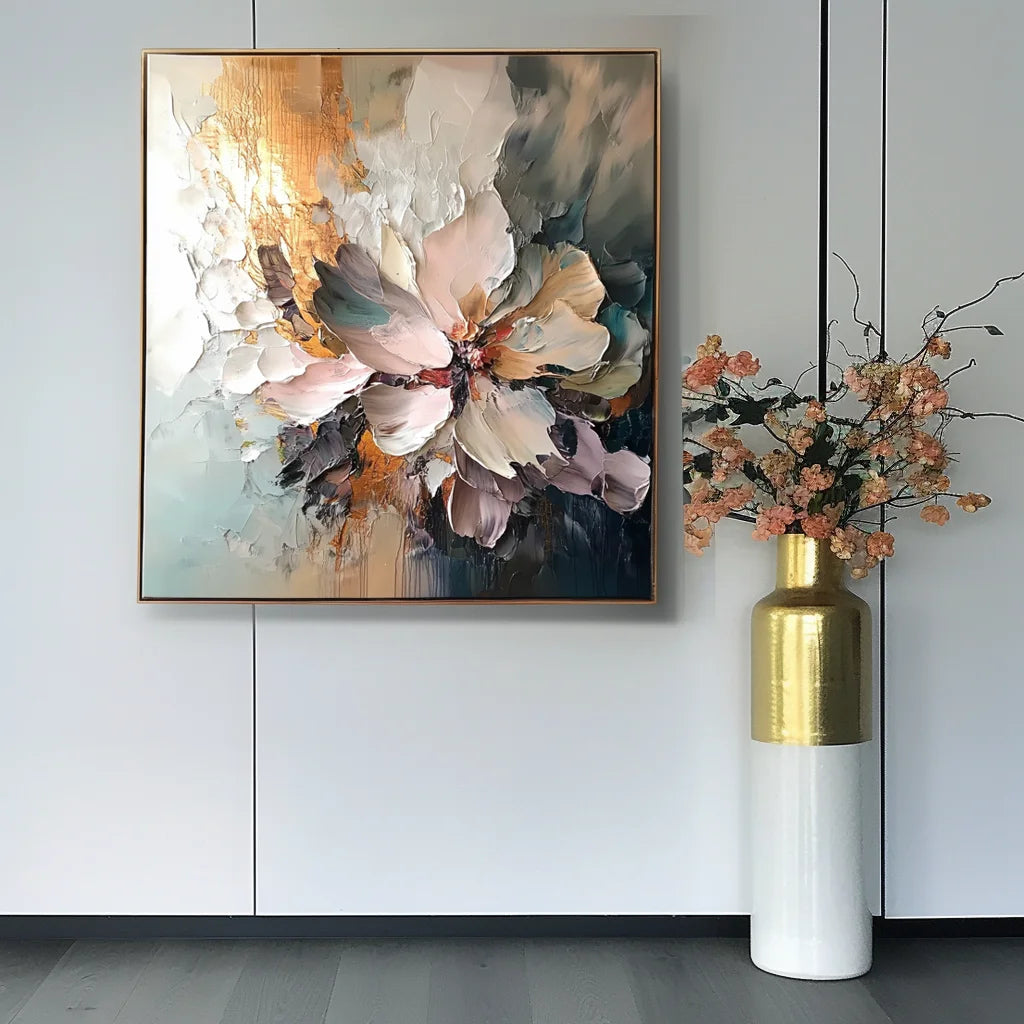 Multicolor Bloom - Impasto Textured Floral Canvas Wall Art For Living Rooms, Bedrooms - Artwallpainting