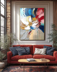 Multicolor Bloom In Motion - Textured Abstract Floral - Artwallpainting