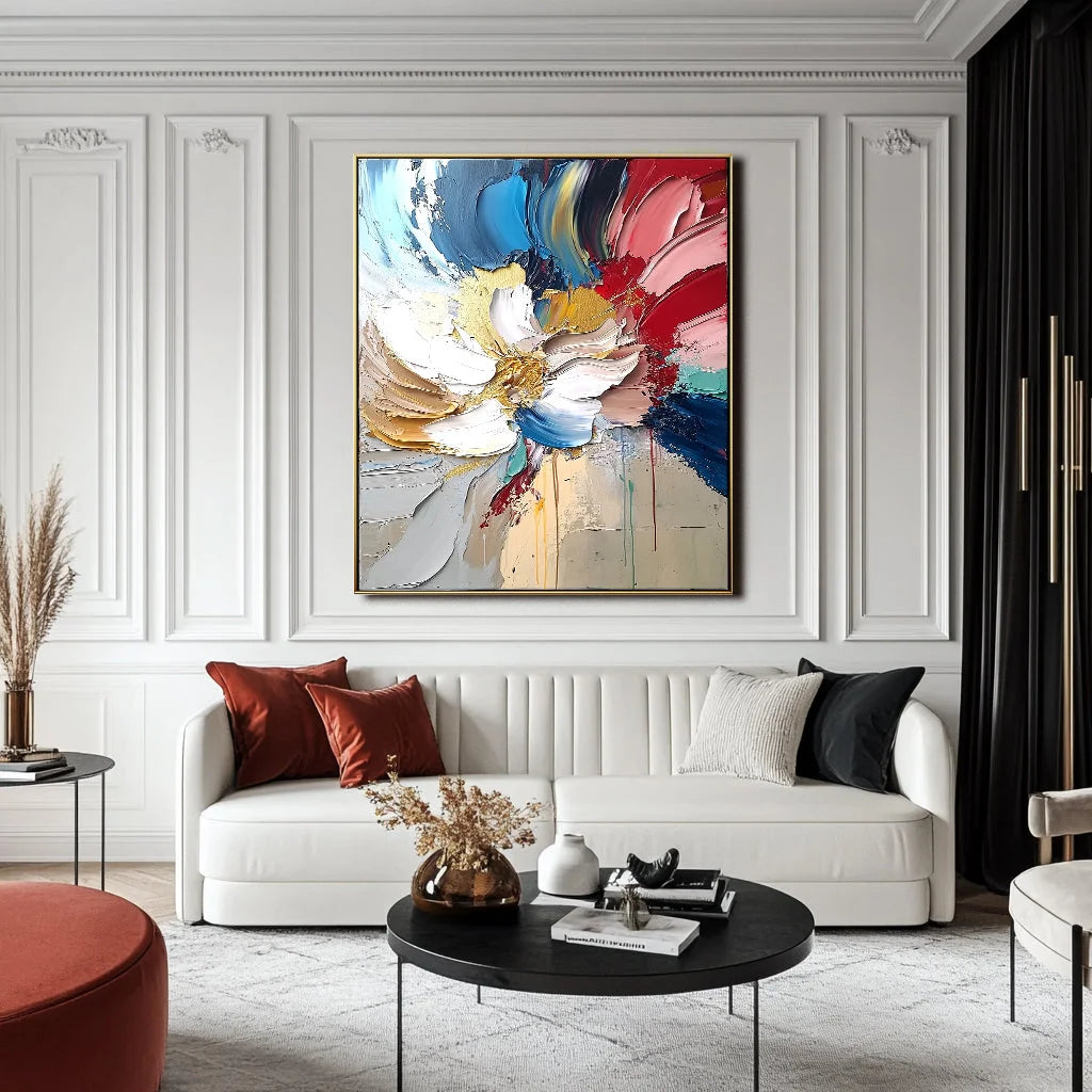 Multicolor Bloom In Motion - Textured Abstract Floral - Artwallpainting