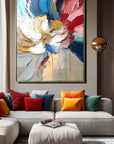 Multicolor Bloom In Motion - Textured Abstract Floral - Artwallpainting