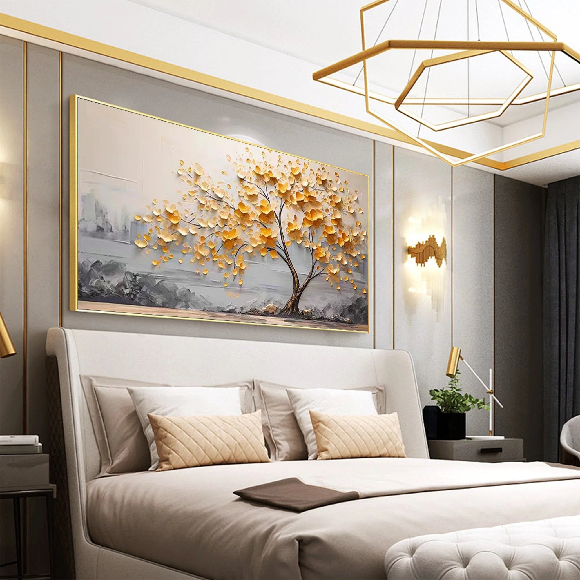 Multicolor Bloom Tree Canvas Painting For Home Decoration - Artwallpainting