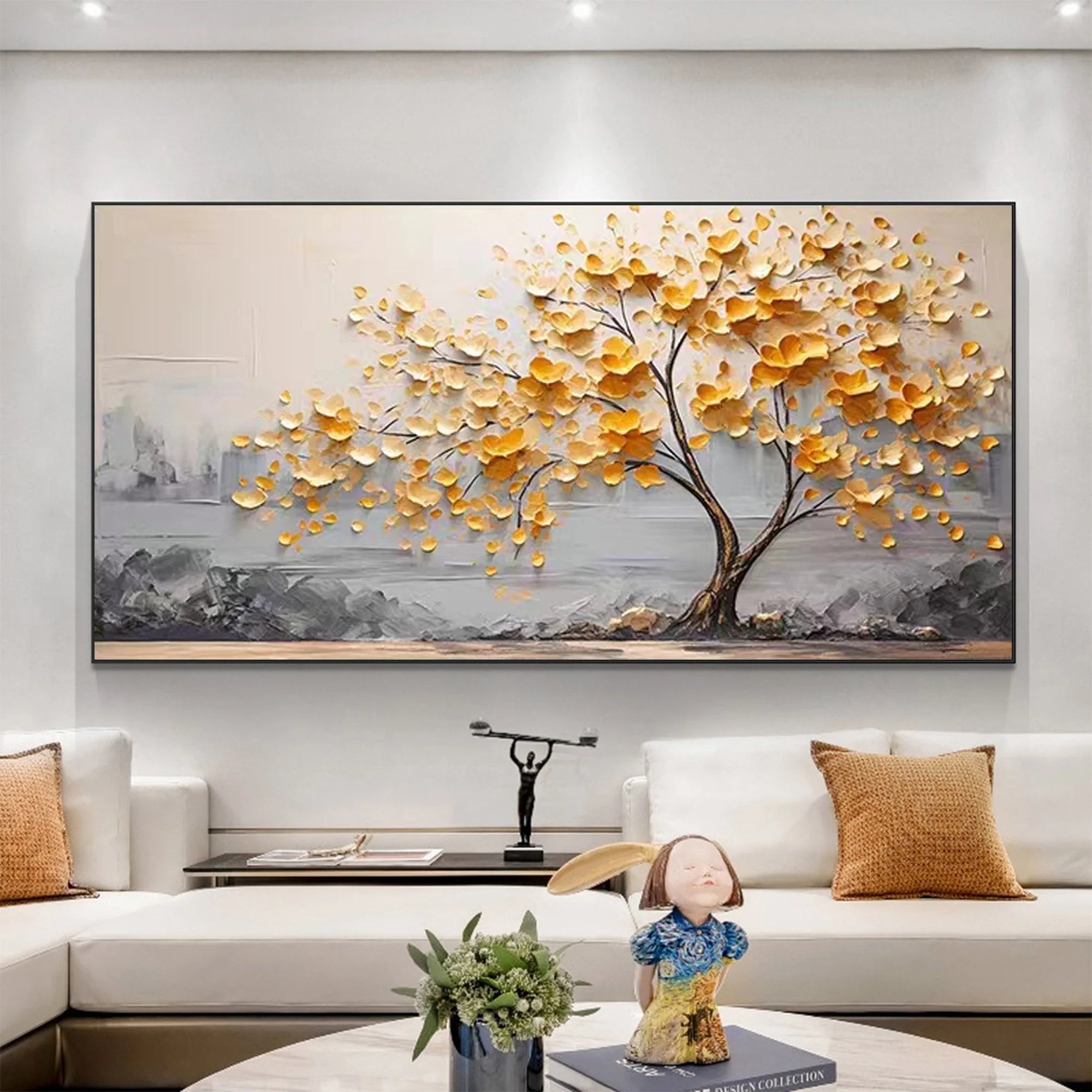 Multicolor Bloom Tree Canvas Painting For Home Decoration - Artwallpainting