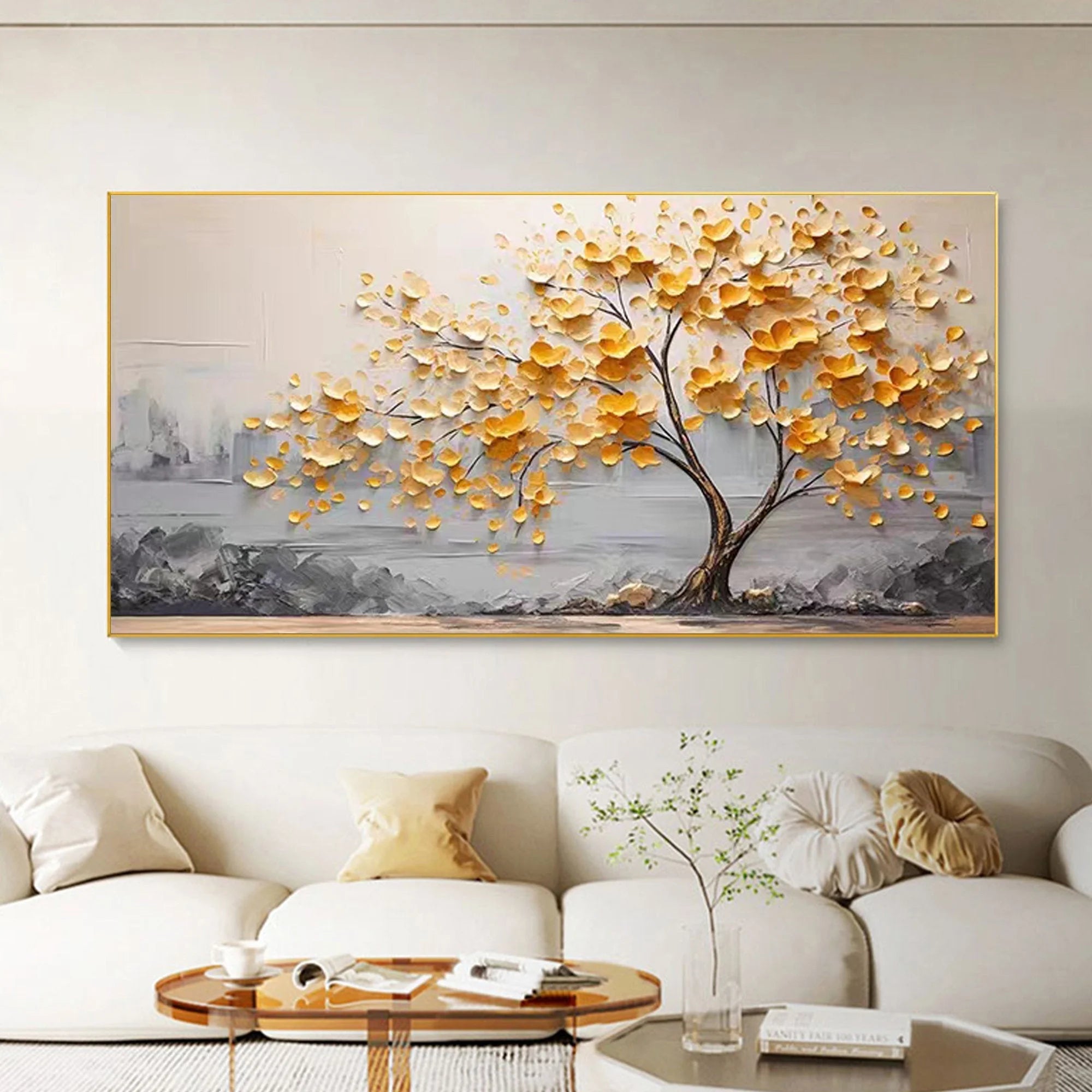 Multicolor Bloom Tree Canvas Painting For Home Decoration - Artwallpainting