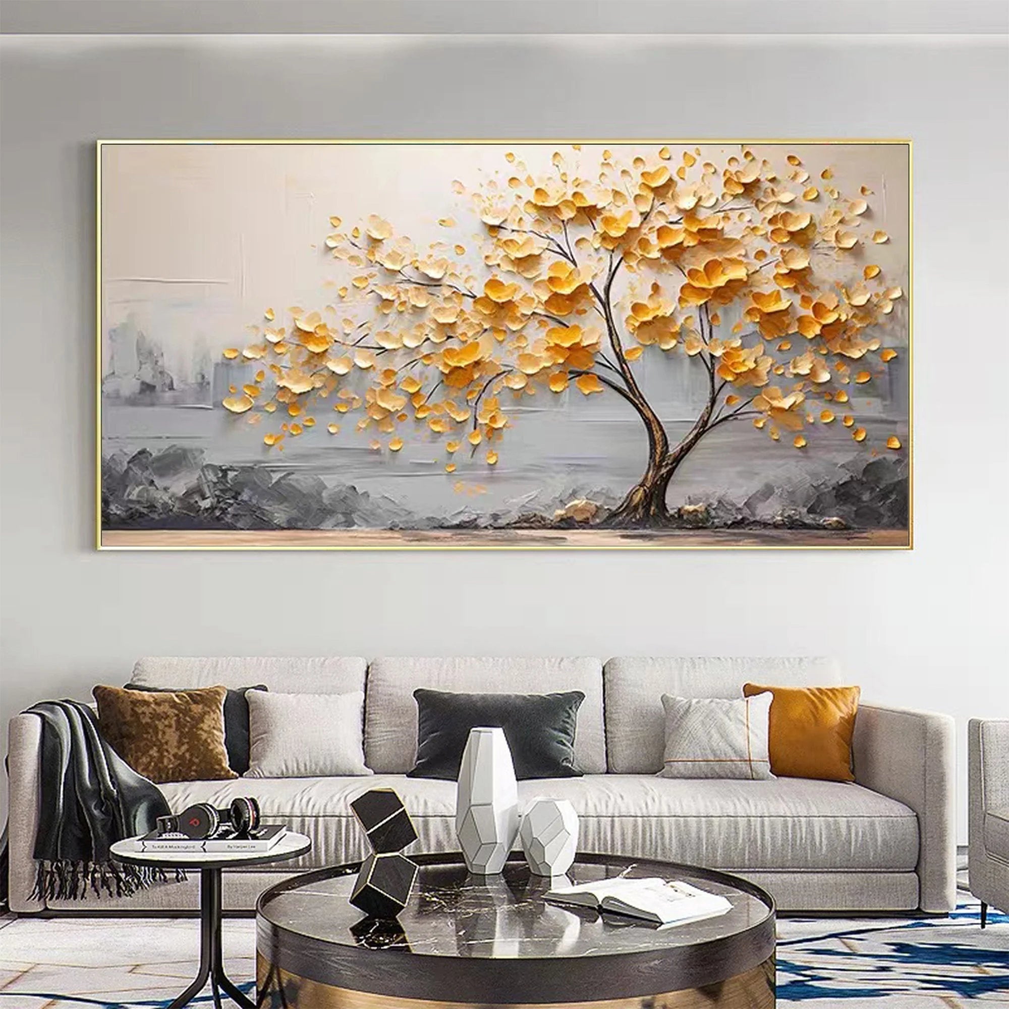 Multicolor Bloom Tree Canvas Painting For Home Decoration - Artwallpainting