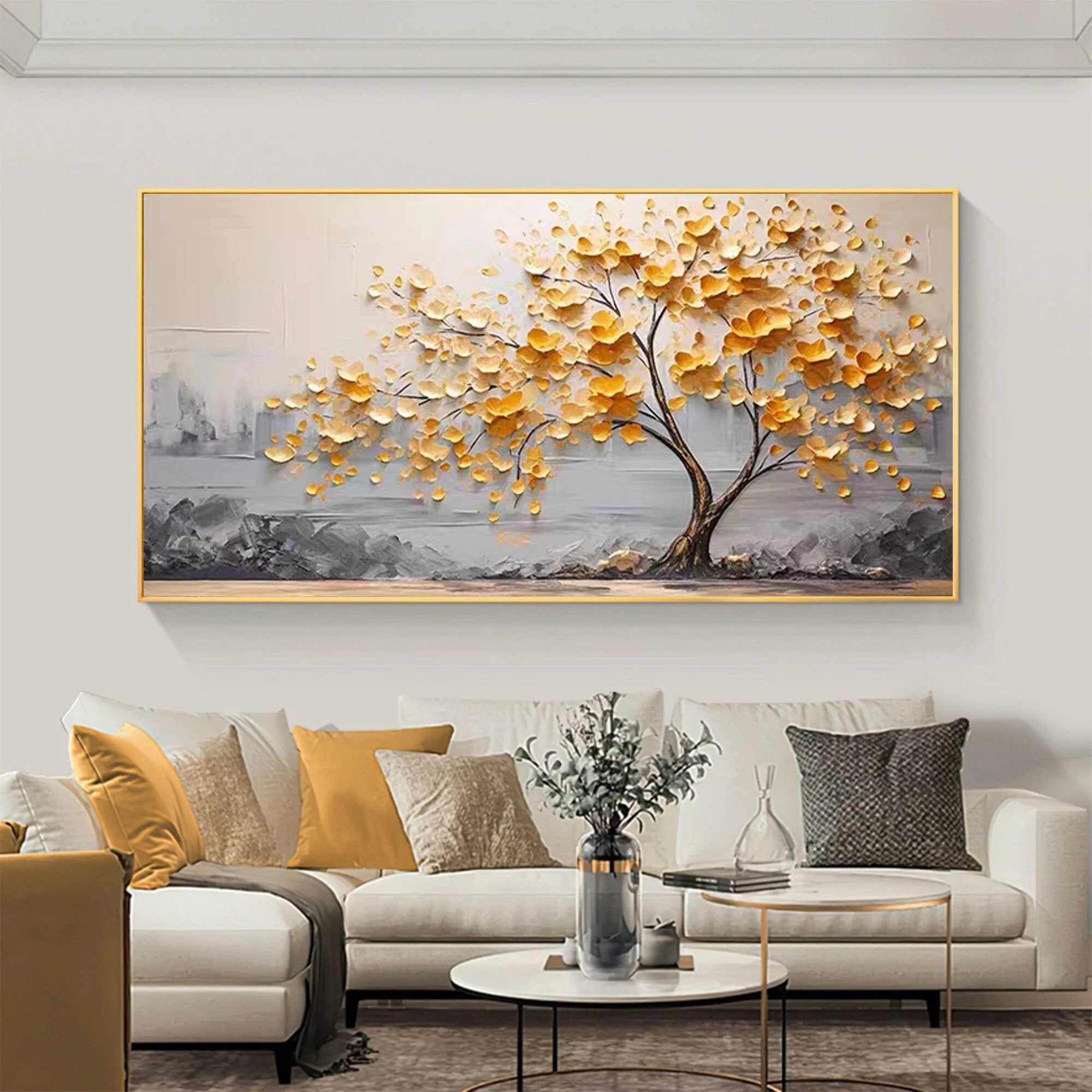 Multicolor Bloom Tree Canvas Painting For Home Decoration - Artwallpainting