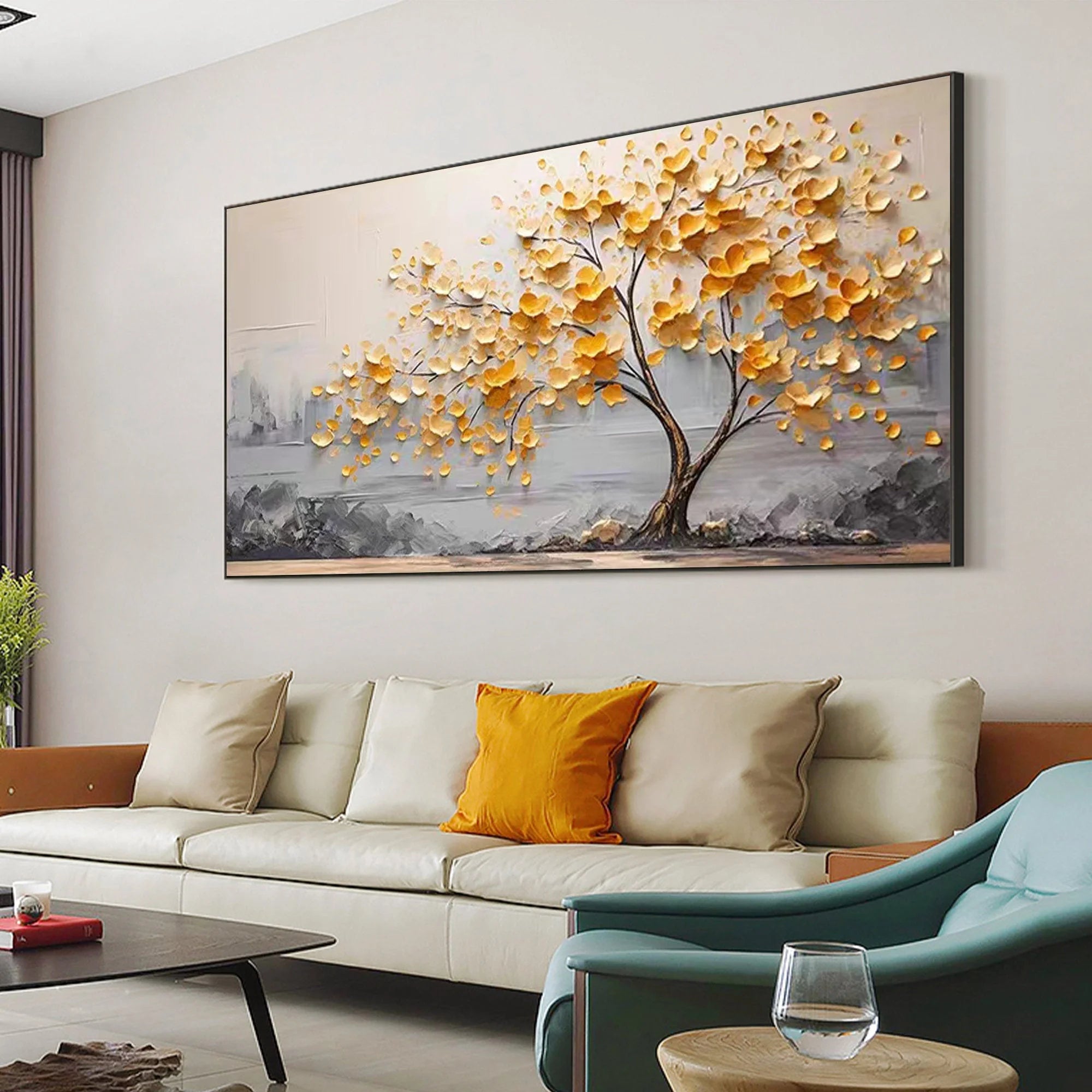 Multicolor Bloom Tree Canvas Painting For Home Decoration - Artwallpainting