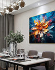 Multicolor Blooming Burst - Textured Abstract Floral Oil Painting On Canvas - Artwallpainting