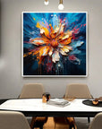 Multicolor Blooming Burst - Textured Abstract Floral Oil Painting On Canvas - Artwallpainting