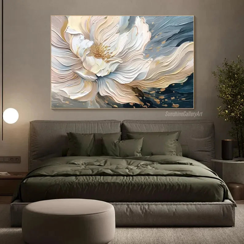 Multicolor Blooming Elegance-Modern Textured 3D Floral Oil Painting Wall Art - Artwallpainting