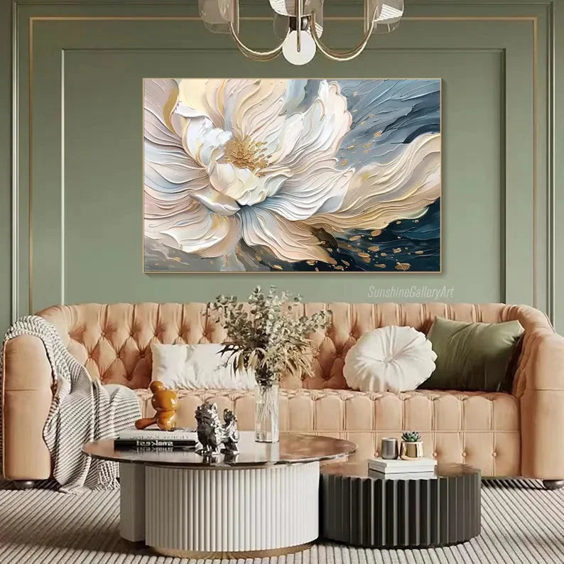 Multicolor Blooming Elegance-Modern Textured 3D Floral Oil Painting Wall Art - Artwallpainting