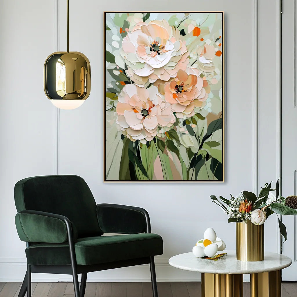Multicolor Blooming Essence-Modern Home Decor With Soft-Colored Floral Patterned Wall Art - Artwallpainting