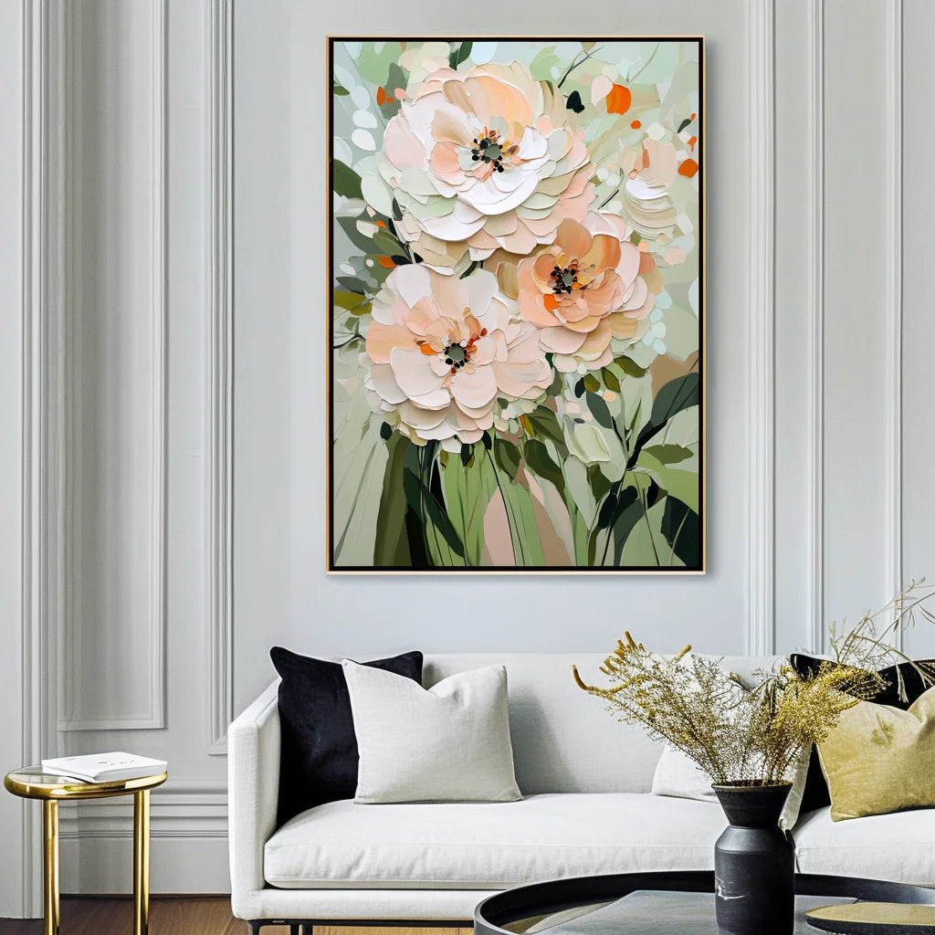 Multicolor Blooming Essence-Modern Home Decor With Soft-Colored Floral Patterned Wall Art - Artwallpainting