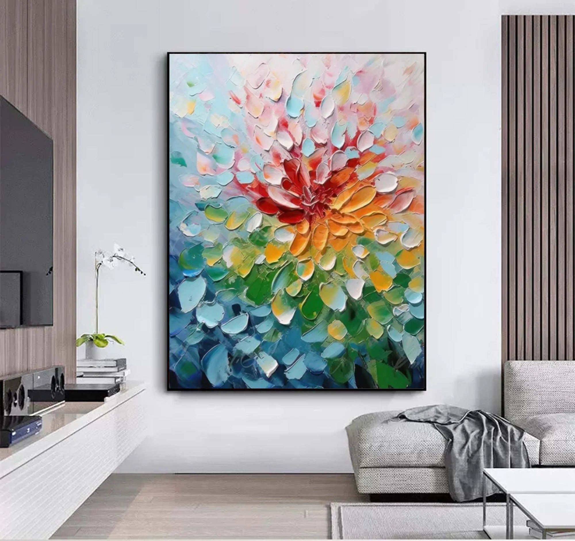 Multicolor Blooming Radiance Canvas Painting For Home Decoration - Artwallpainting