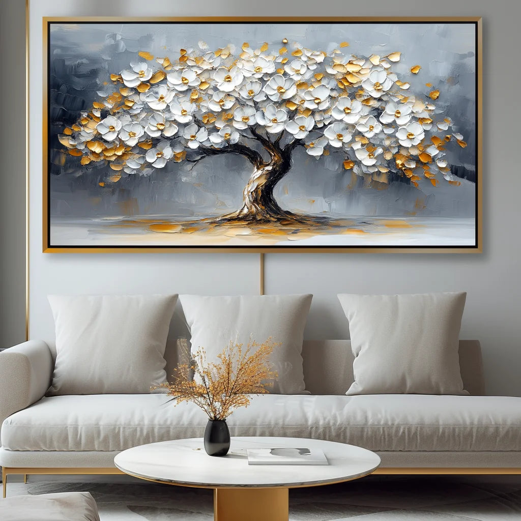Multicolor Blooming Tree-Modern Light Luxury Abstract Tree Decorative Wall Art - Artwallpainting
