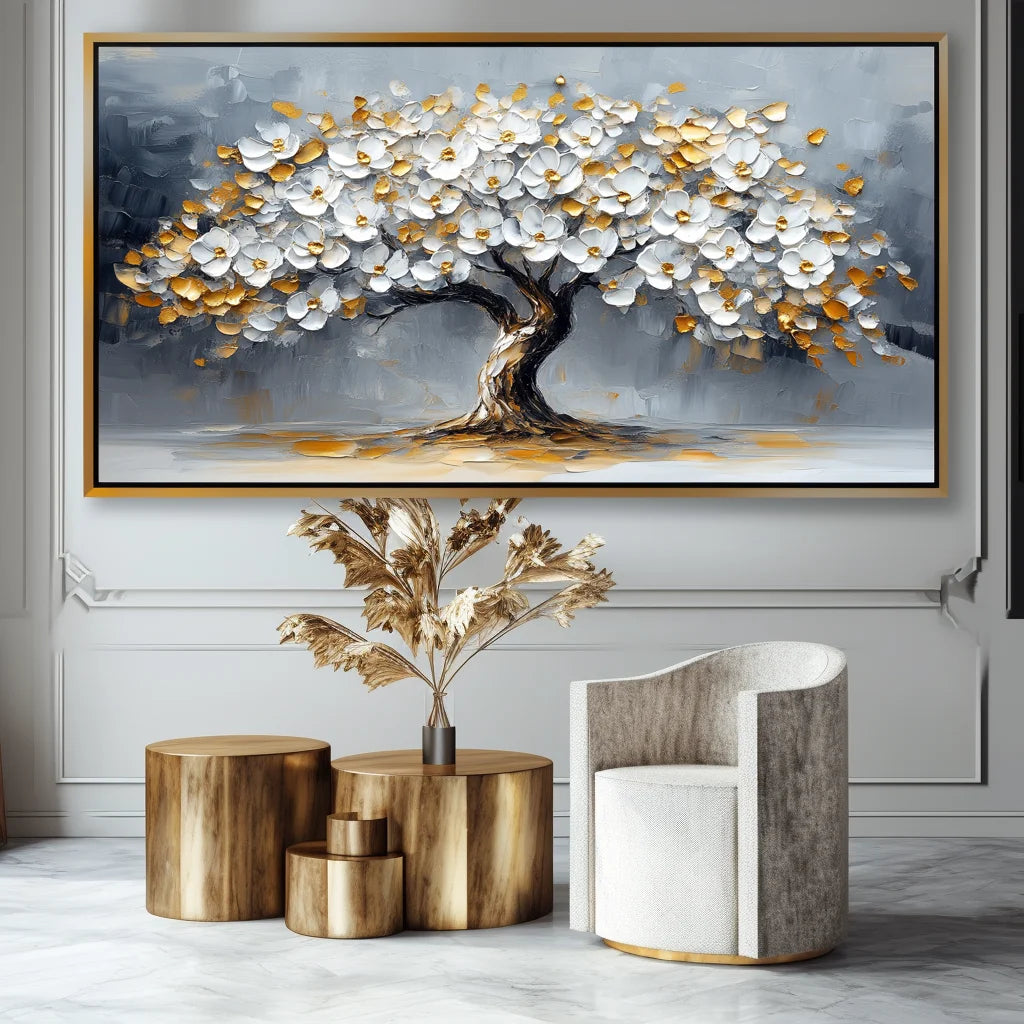 Multicolor Blooming Tree-Modern Light Luxury Abstract Tree Decorative Wall Art - Artwallpainting