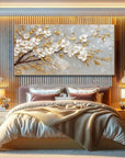 Multicolor Blossom-Modern Romantic Gold Foil Flower Texture Wall Art - Artwallpainting