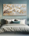 Multicolor Blossom-Modern Romantic Gold Foil Flower Texture Wall Art - Artwallpainting